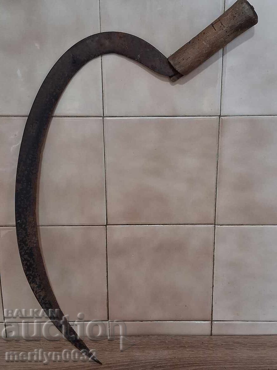 Old scythe sickle, blade, wrought iron Old scythe sickle, blade, wrought iron