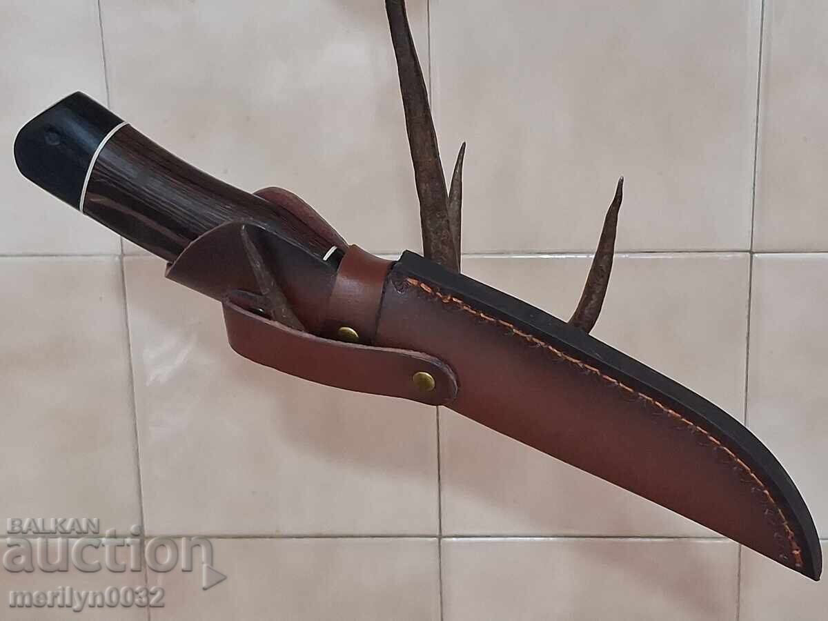 Hunting knife with sheath and engravings - 6