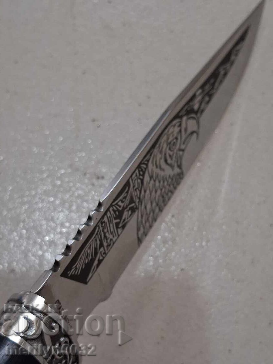 Hunting knife with sheath and engravings - 7