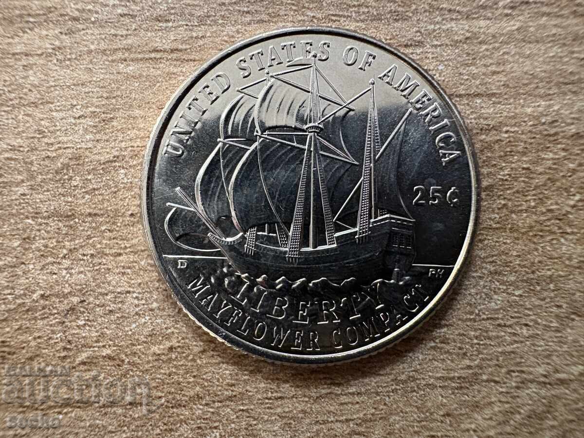 САЩ - 1/4 долар (2026) - D - 250th Anniversary - Mayflower