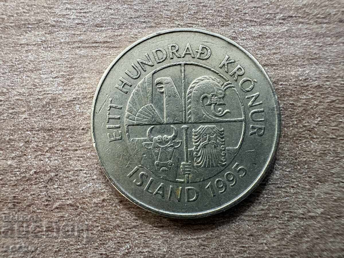 Islanda - 100 coroane (1995) cu preț € 0.75 | 1.47 BGN