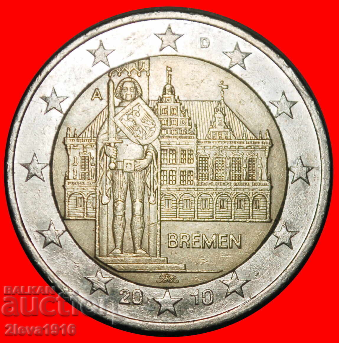 Ⰺ ROLAND 1404: GERMANIA ★ 2 EURO 2010A PRUSIA NON-FALICĂ!