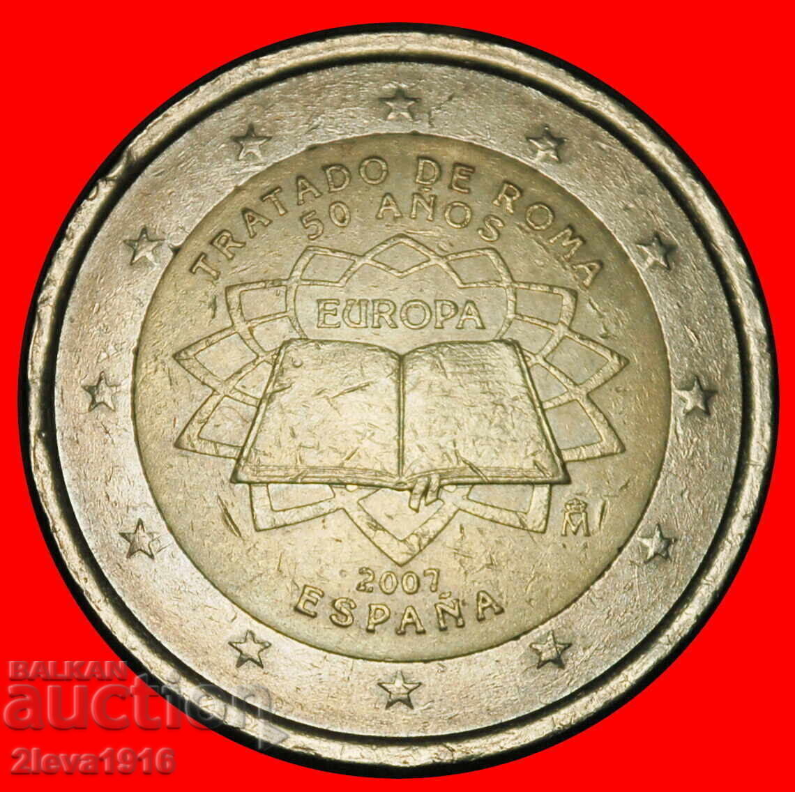 Ⰺ REZERVAȚIE AUSTRIA: SPANIA ★ 2 EURO 2007 NON-FALIC 2007-2026