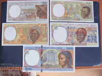 French Africa banknote set UNC