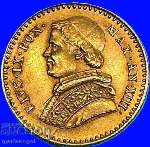 2,5 Scudi 1858 Βατικανό Πίος Θ' Ρώμη 4,32γρ 19χιλ χρυσό