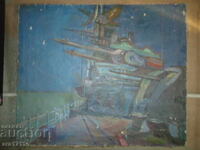 Old vintage oil painting 80-95 cm