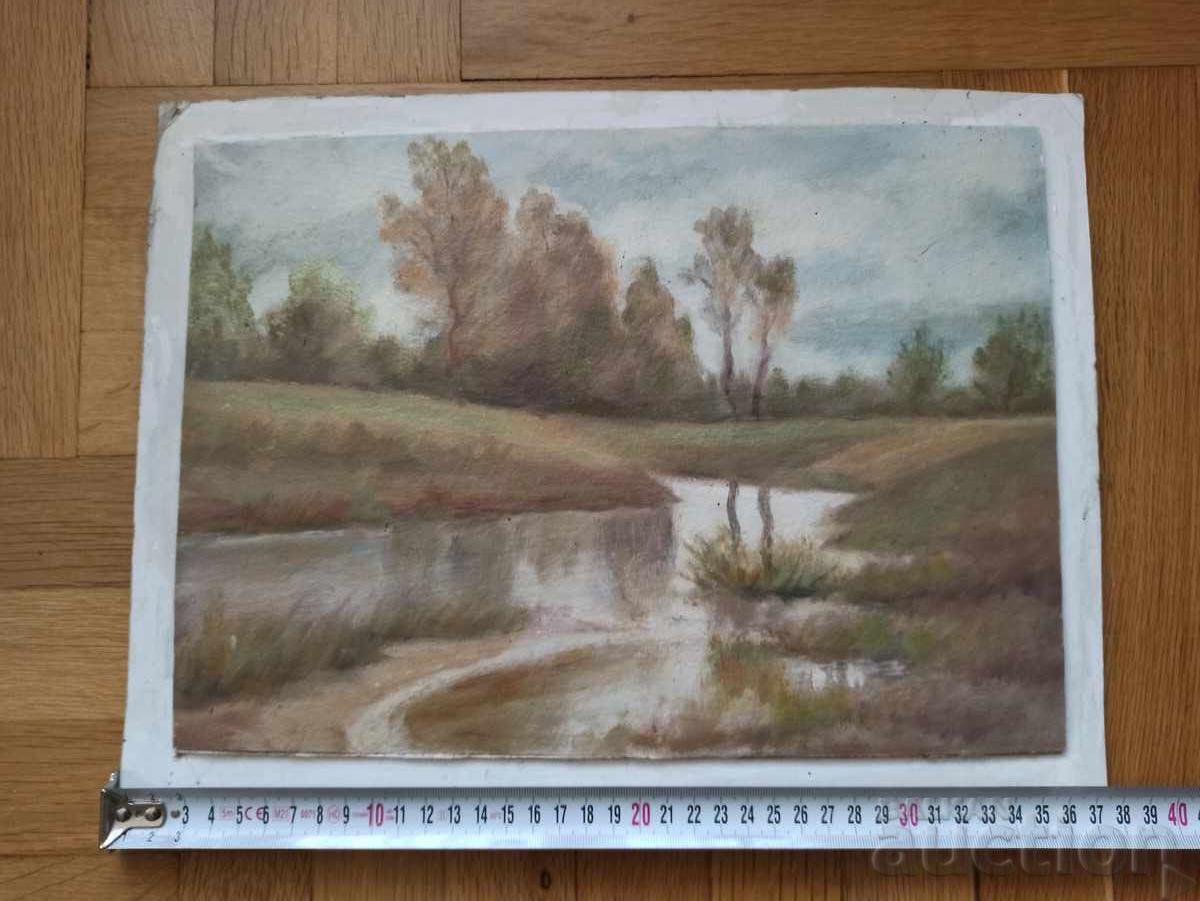 Prof. Dimitar Tasev, beautiful landscape 1965