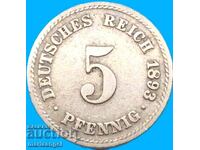5 Pfennig 1893 A - Βερολίνο Γερμανία