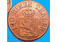 1/120 Thaler 1850 3 Heller Hesse Germany - quite rare