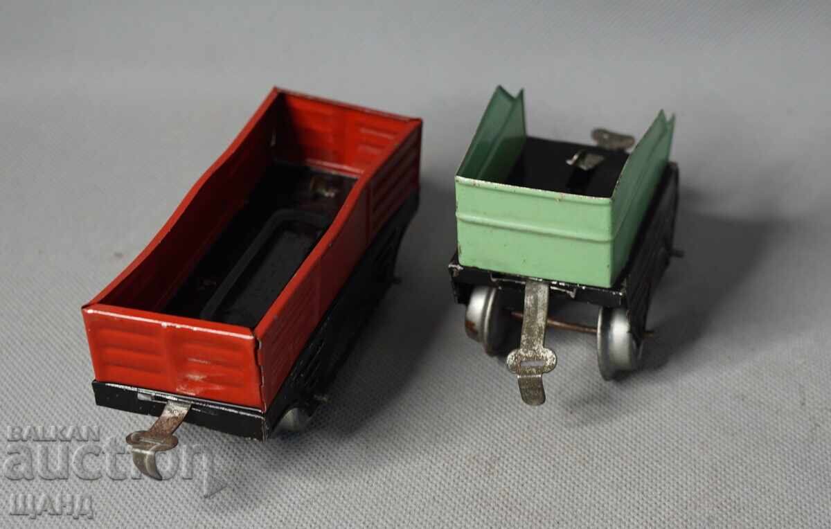 Auction  2 Old metal toy freight wagons