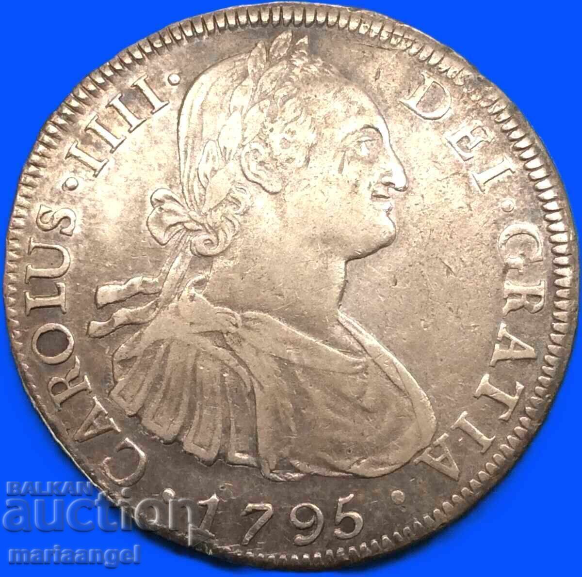 Ισπανία 1795 8 Reales Potosi Carlos IV αργυρό - 7