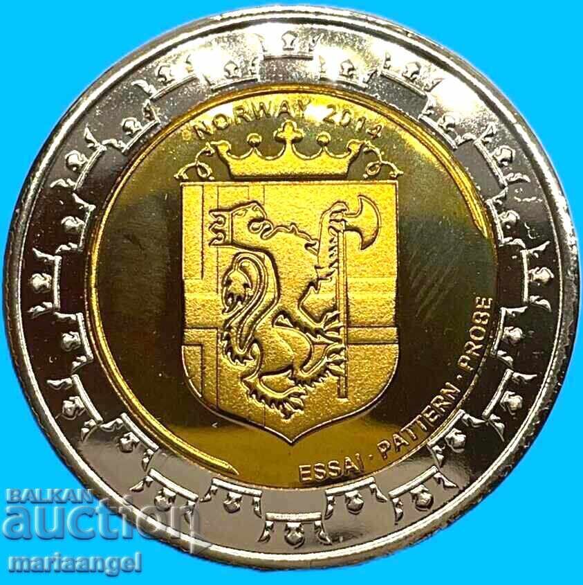 Аукцион Норвегия 2014  2 евро Ксерос Проба Essei PROOF