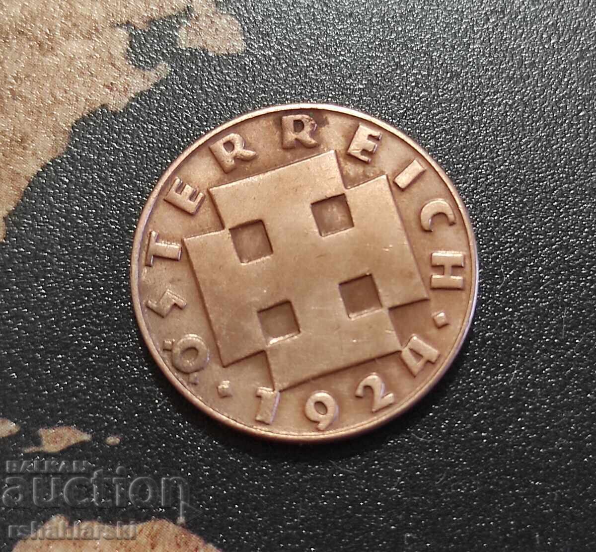 Austria coin - 1 pc. [1924] with price € 1.50 | 2.93 BGN