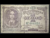 Belgium 1 Franc 1916 Pick 86b Ref 4524