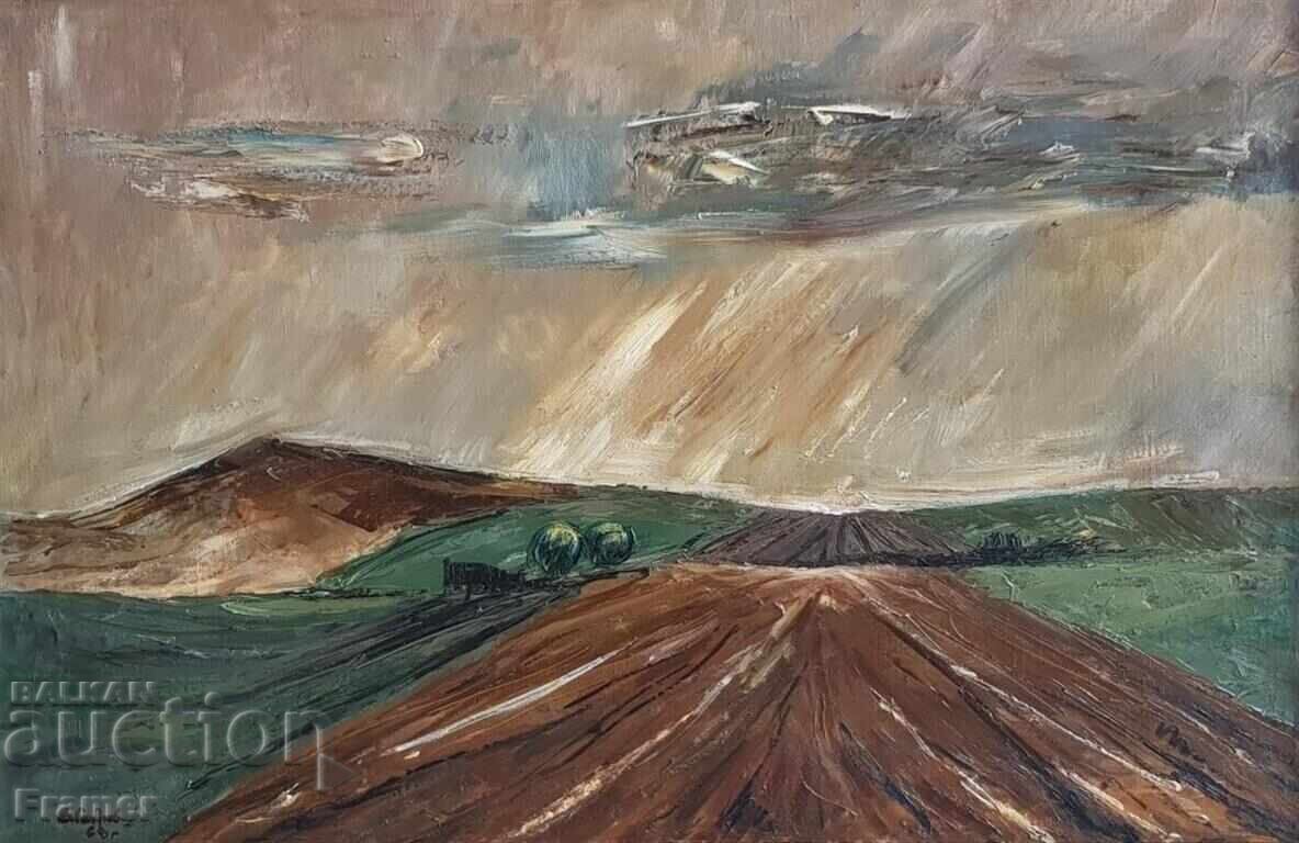 Vasil Gabrovski 1930-2011 Large beautiful oil landscape from 1968 with price € 990.00 | 1936.28 BGN Vasil Gabrovski 1930-2011 Large beautiful oil landscape from 1968 with price € 990.00 | 1936.28 BGN