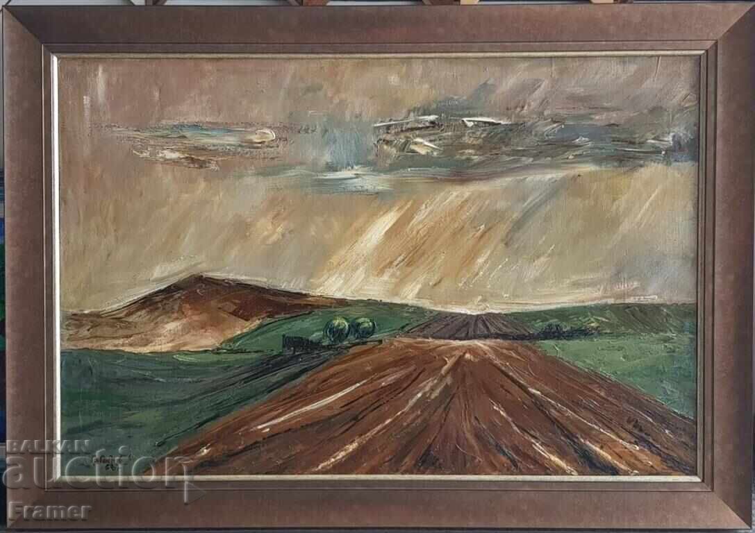Vasil Gabrovski 1930-2011 Large beautiful oil landscape from 1968 Vasil Gabrovski 1930-2011 Large beautiful oil landscape from 1968