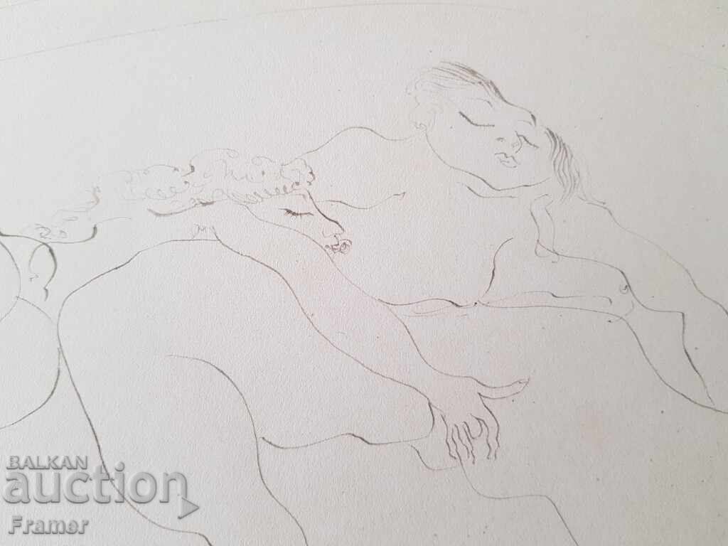 Delivery of Jules Pascin 1885 - 1930 Original signed erotic drawing Delivery of Jules Pascin 1885 - 1930 Original signed erotic drawing