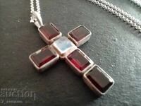 Silver Pendant, silver and stone: Garnet