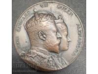 Edward VII Coronation 1902 Signed Elkington Medal