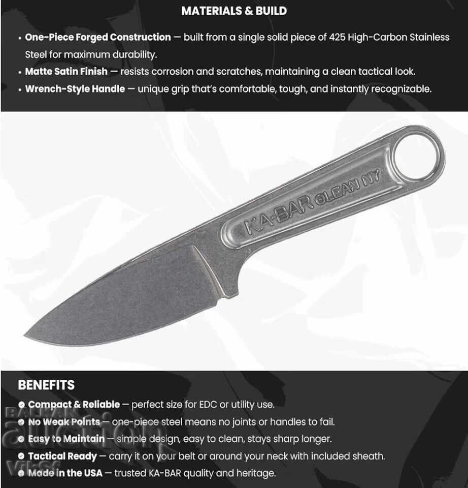 Μαχαίρι KA-BAR 3" από σφυρηλατημένο γαλλικό κλειδί - 5