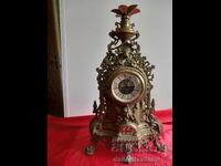 Unique Antique Baroque Tabletop Bronze Mantel Clock