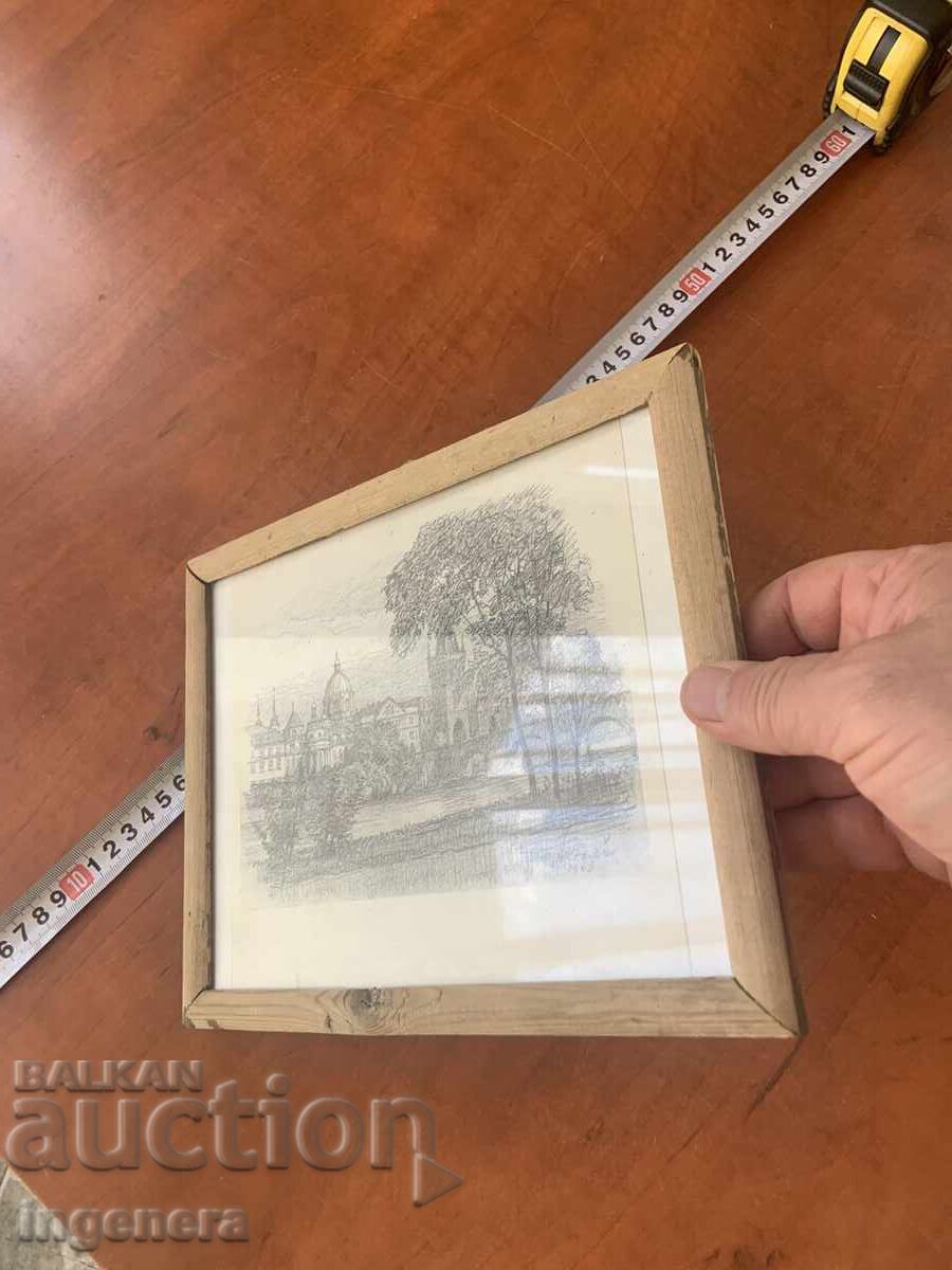 Livrarea TABLOU GRAFICĂ LITOGRAFIE STICLĂ RAMĂ LEMN SEMNĂTURĂ