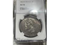 France, 5 francs 1867A NGC AU58