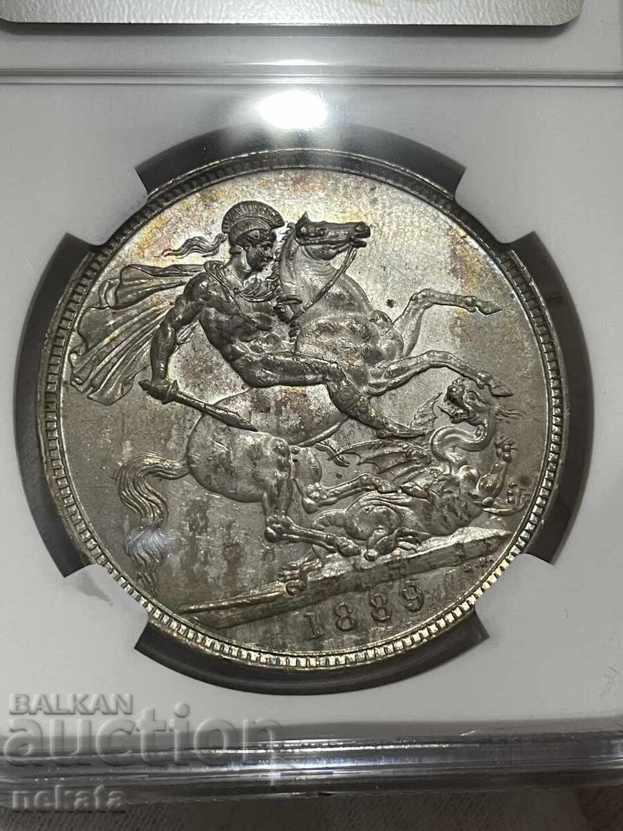 Marea Britanie, Coroană 1889 NGC AU58 - 6 Marea Britanie, Coroană 1889 NGC AU58 - 6