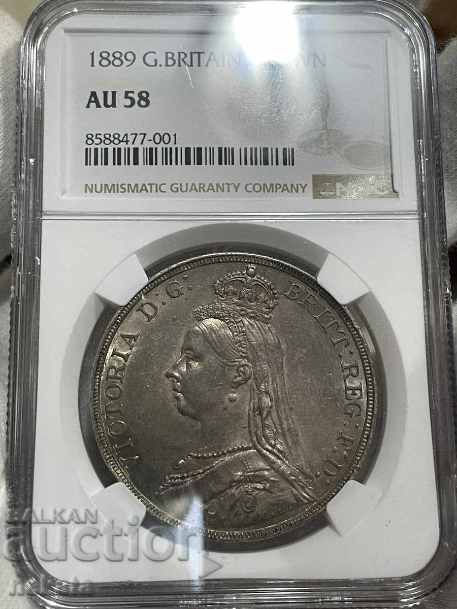 Marea Britanie, Coroană 1889 NGC AU58 Marea Britanie, Coroană 1889 NGC AU58