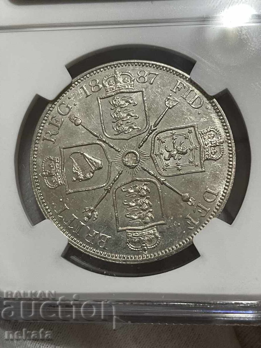 Μεγάλη Βρετανία 4 σελίνια (2 φλορίνια), 1887 NGC MS60 - 6 Μεγάλη Βρετανία 4 σελίνια (2 φλορίνια), 1887 NGC MS60 - 6
