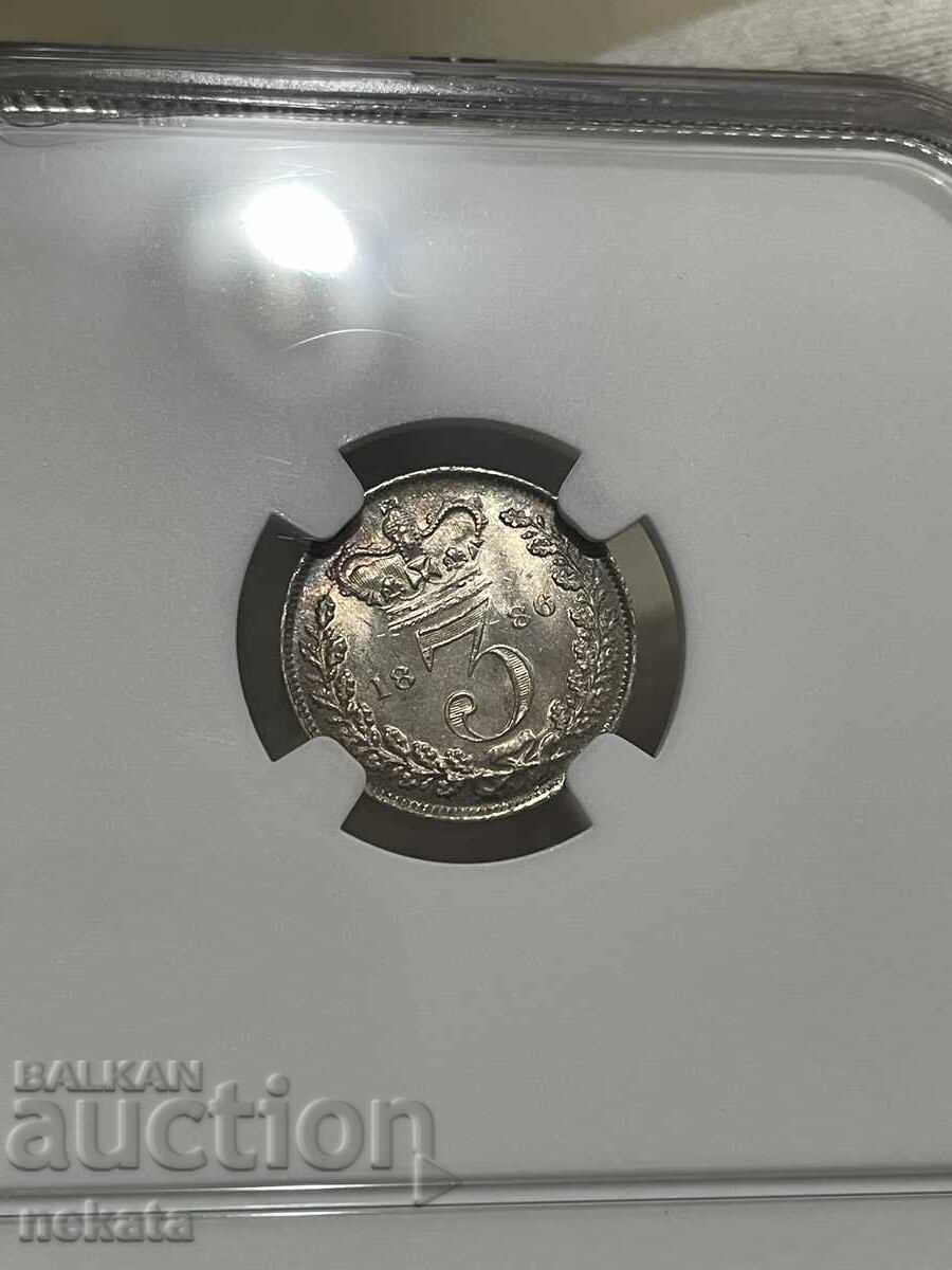 Μεγάλη Βρετανία, 3 πένες 1884 NGC MS64 - 5 Μεγάλη Βρετανία, 3 πένες 1884 NGC MS64 - 5