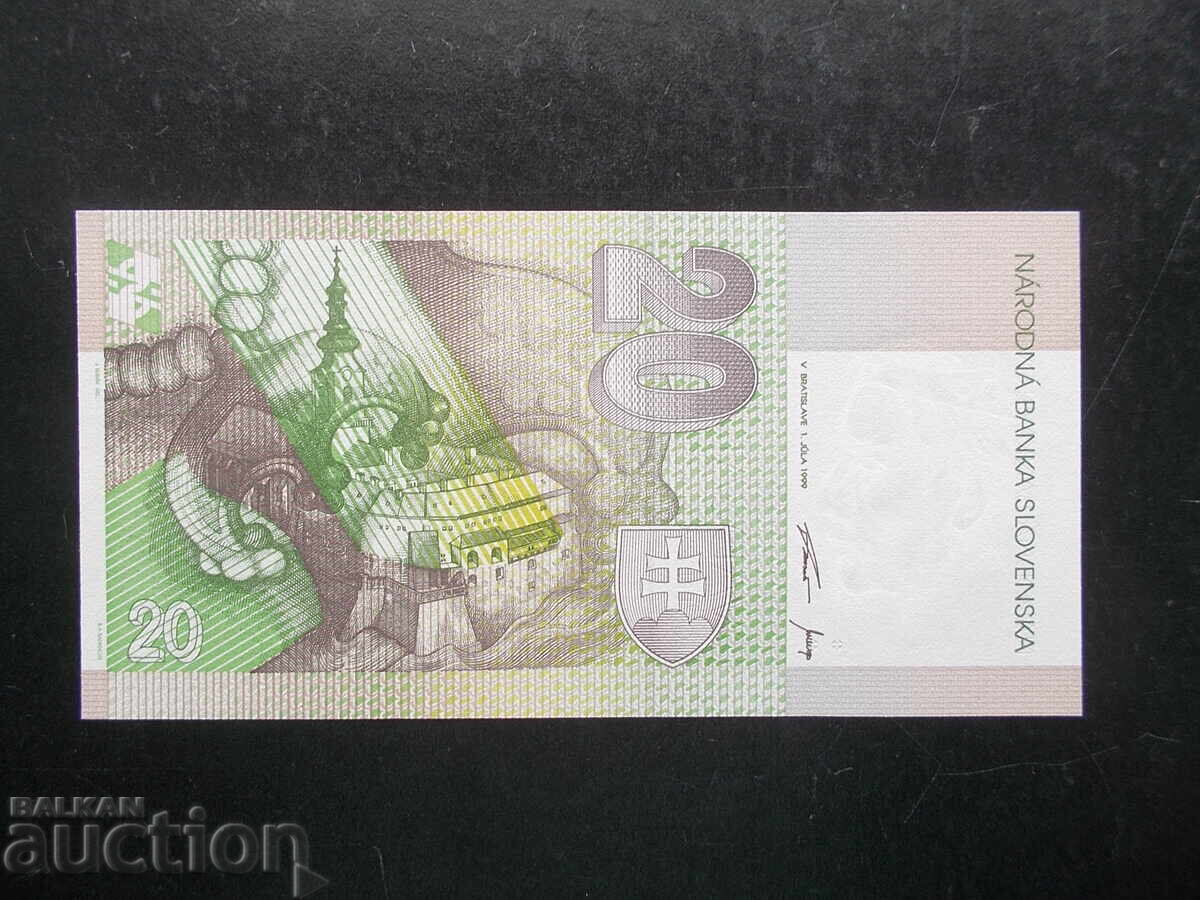SLOVACIA, 20 coroane, 1999, UNC cu preț € 6.99 | 13.67 BGN