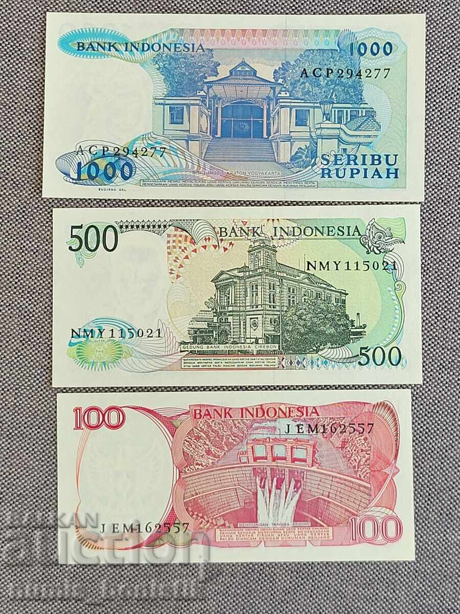 Lot 100, 500 și 1 000 rupii Indonezia 1984, 1988 și 1987 cu preț € 6.67 | 13.05 BGN