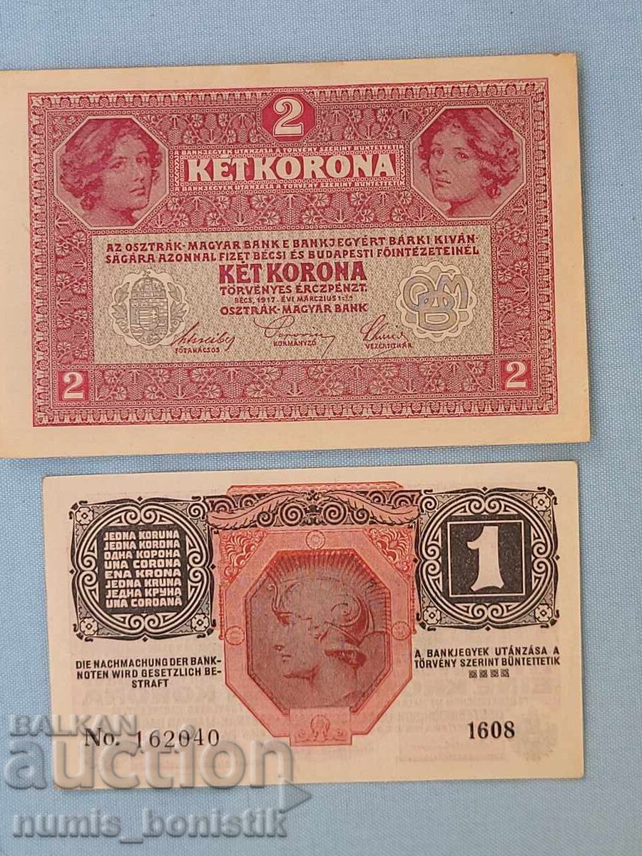 Lot 1 and 2 Austrian crowns 1919 About Extra Fine with price € 2.57 | 5.03 BGN