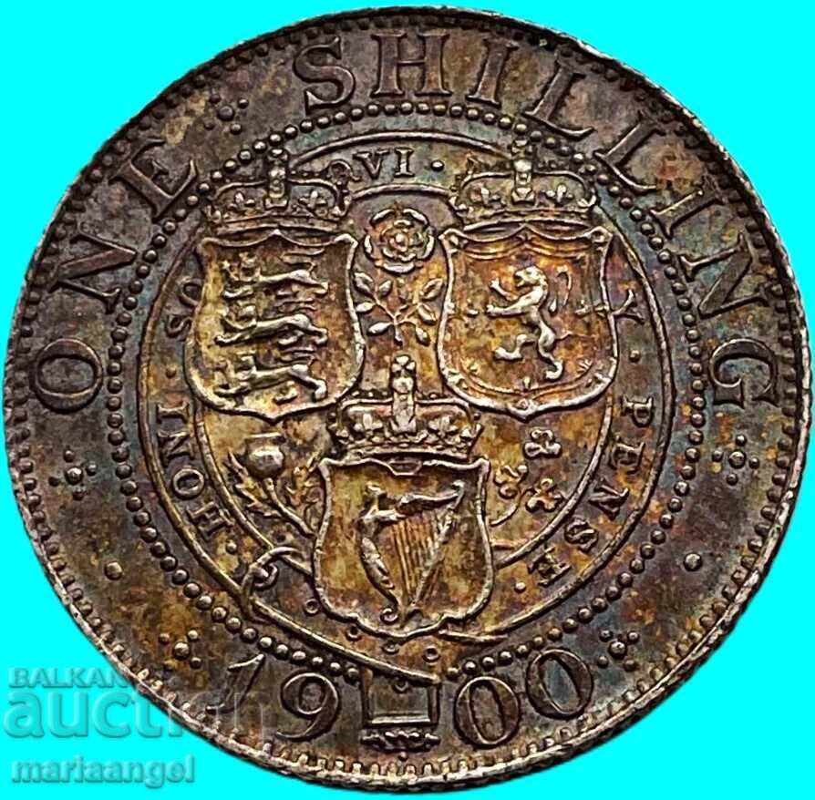 Auction Great Britain 1 shilling 1900 Queen Victoria 925 silver Auction Great Britain 1 shilling 1900 Queen Victoria 925 silver