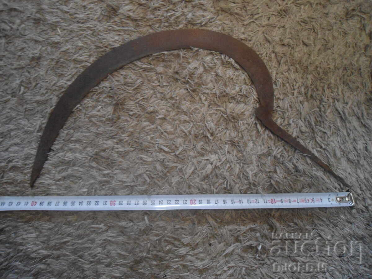 Old forged sickle, engraved - 5