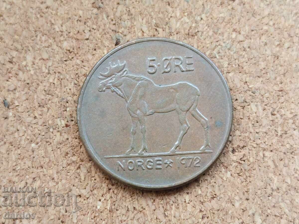 Norway 5 øre, 1972