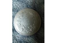 Kingdom of Bulgaria 5 leva 1892 silver