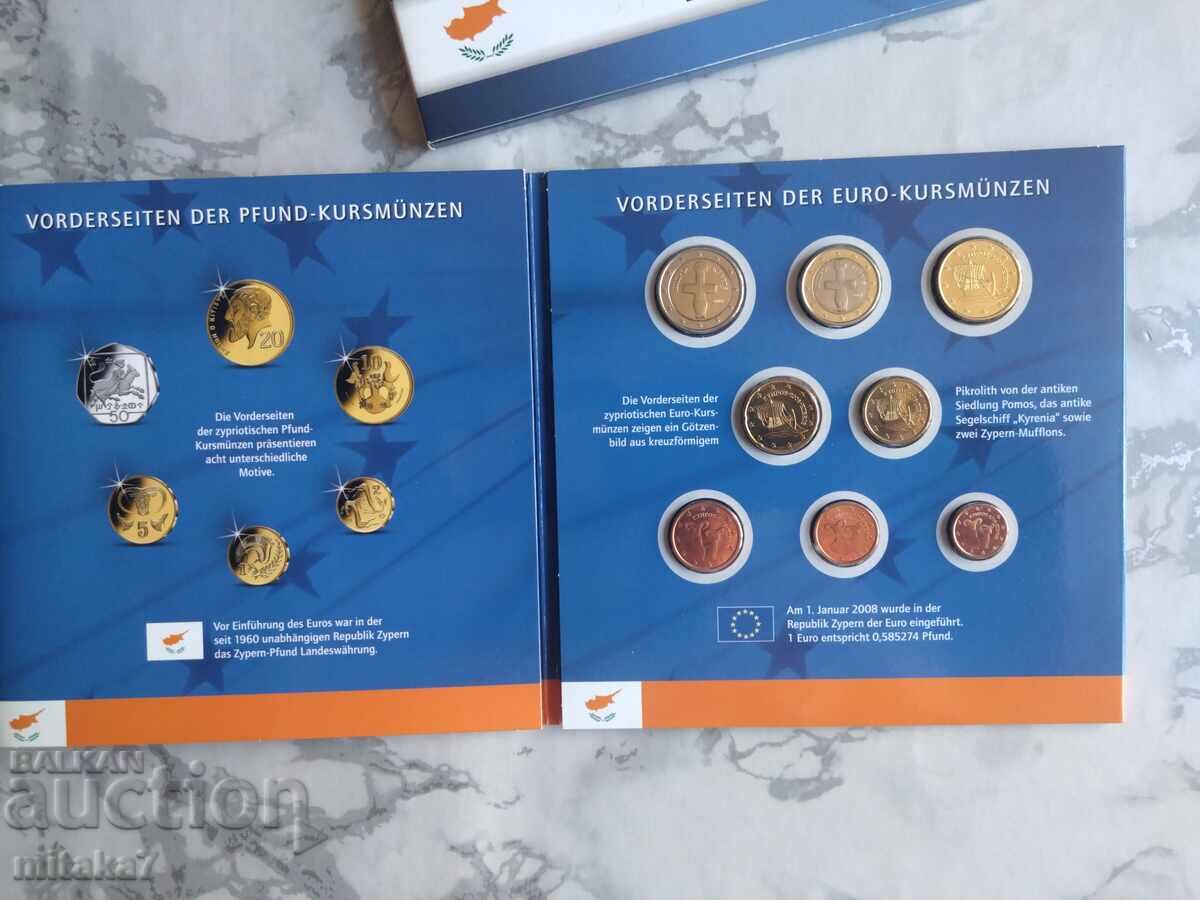 Сет евро монети 2008 година, Кипър с цена € 14.00 | 27.38 лв.