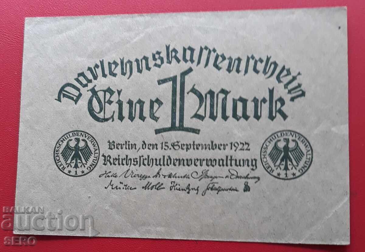 Банкнота-Германия-1 марка 1922