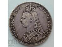 1 крона, краун Великобритания 1890 г, сребро