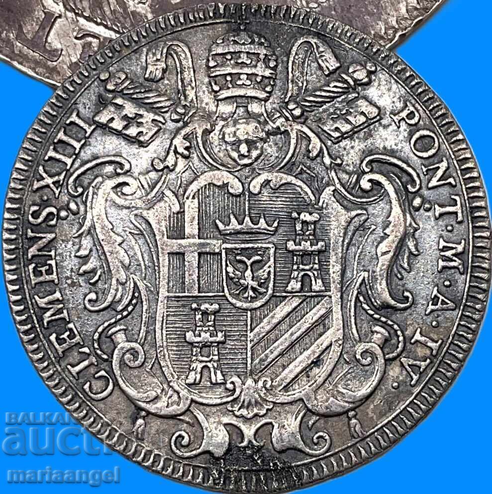 Тестон 1761 Ватикан понтифик Иннокенти XIII сребро RARE с цена € 144.00 | 281.64 лв.