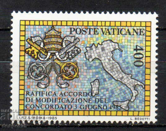 1985. The Vatican. Change in the treaty with Italy.