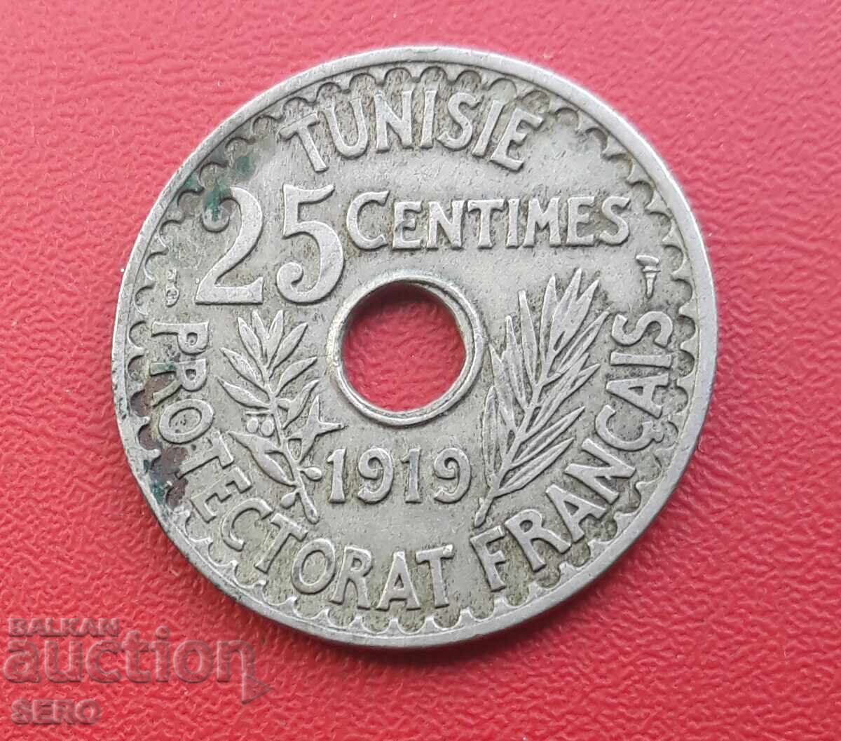 Tunisia-25 cents 1919