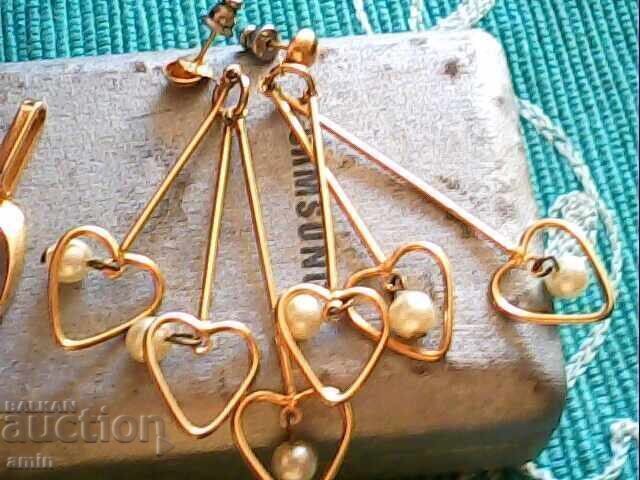Gold-plated dangling earrings with price € 5.00 | 9.78 BGN