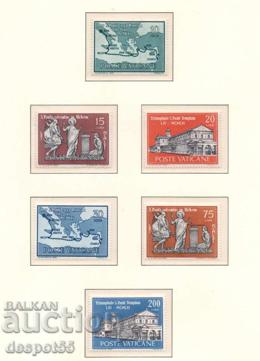 1961. Βατικανό. 1900 έτη από την άφιξη του Αγίου Παύλου στη Ρώμη 1961. Βατικανό. 1900 έτη από την άφιξη του Αγίου Παύλου στη Ρώμη