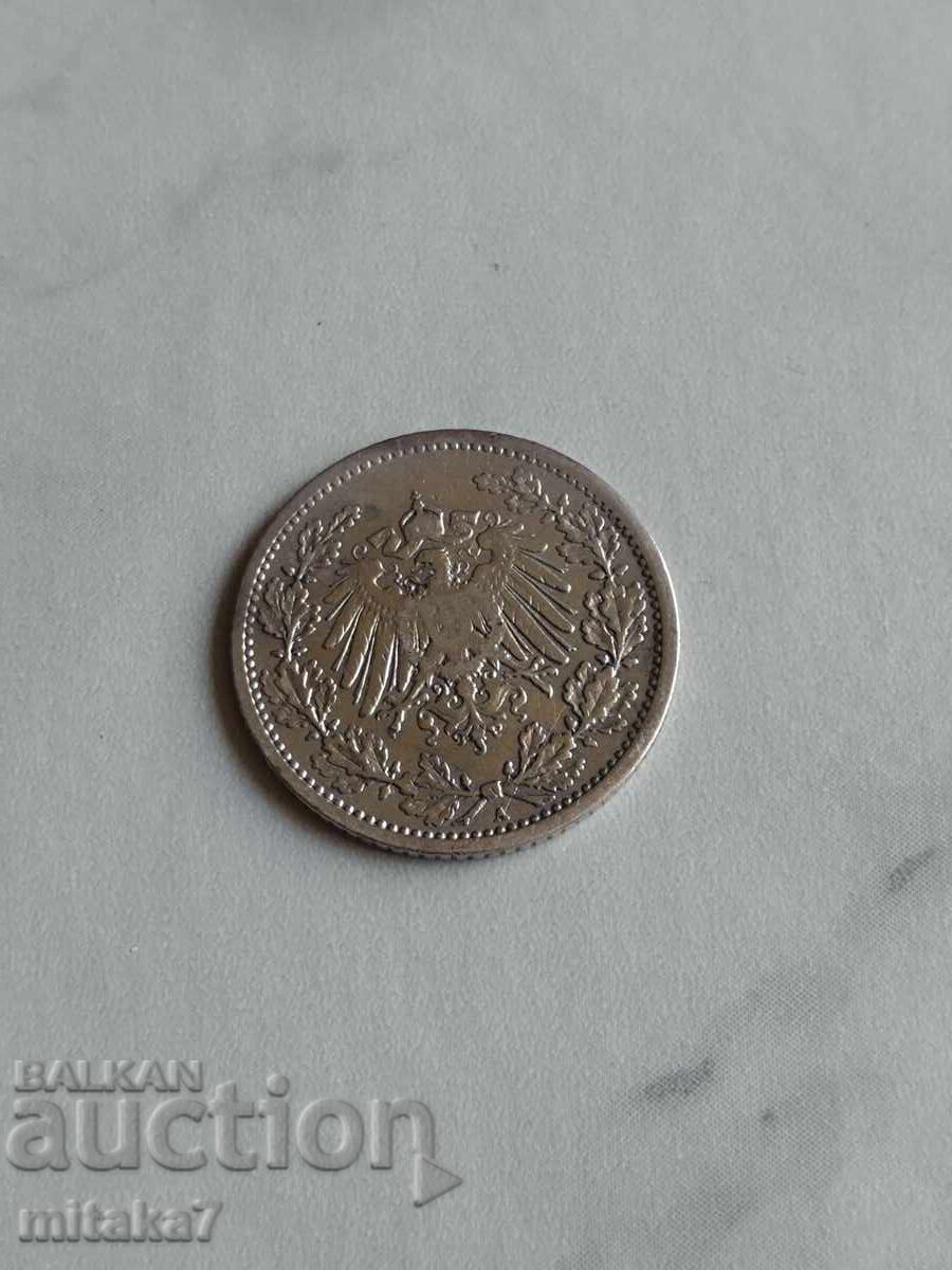 1/2 марка 1907 година, Германия с цена € 5.60 | 10.95 лв.