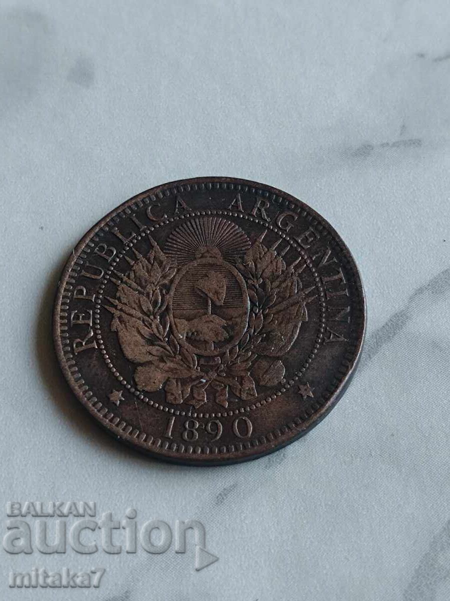 2 centavos 1890, Argentina with price € 2.20 | 4.30 BGN