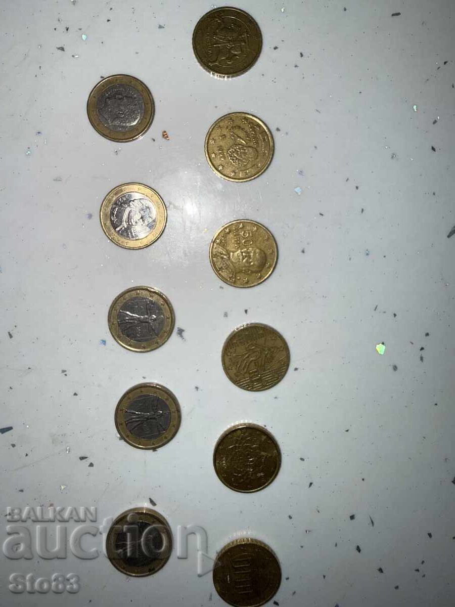 Lot of 50 euro cents and 1 euro, various years with price € 11.00 | 21.51 BGN Lot of 50 euro cents and 1 euro, various years with price € 11.00 | 21.51 BGN