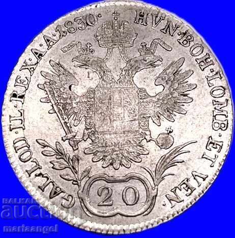 20 kreuzer 1830 Austria B - Kremnitz argint - 6
